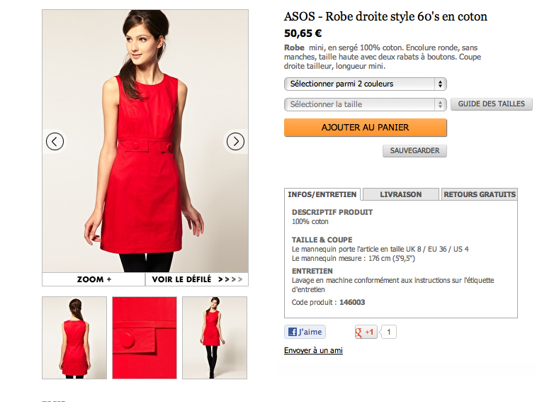 Le vide dressing de Jade: La petite Robe 60's rouge ASOS UK 6 / 34 coll actu