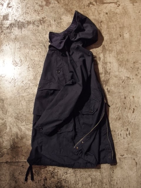 engineered garments over parka in navy nyco ripstop