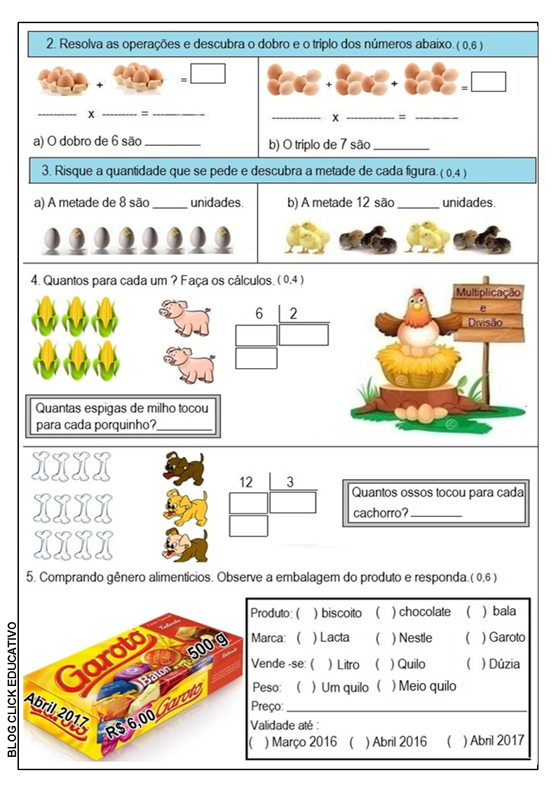 Avaliação De Matematica 4 Ano 4 Bimestre