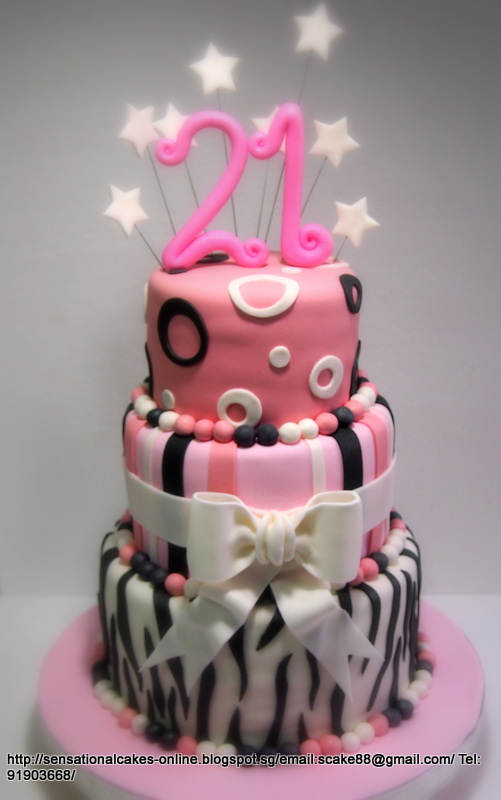 The Sensational Cakes 21ST BIRTHDAY 3 TIER 3D CAKE