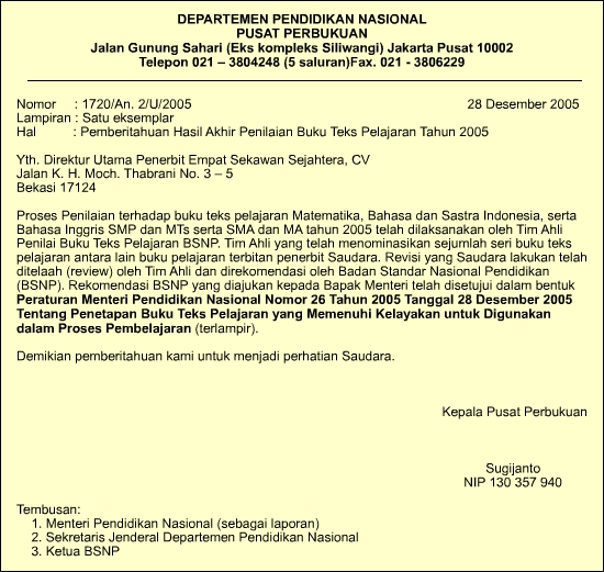 Contoh surat dinas yang formal | Contoh Surat PernyataanKabar Ceria
