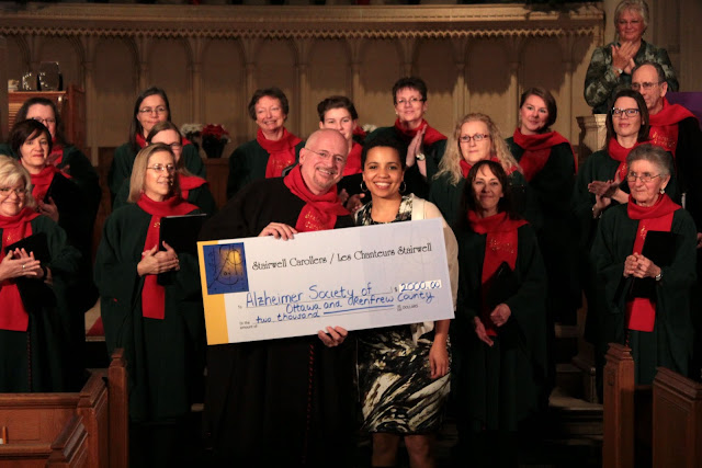 Stairwell Caroller 2016 Donation to The Alzheimers Society 