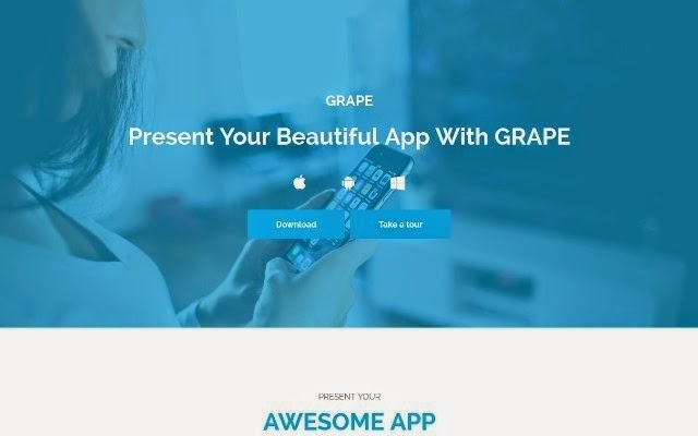 Grape - Onepage Parallax App Landing Page Template