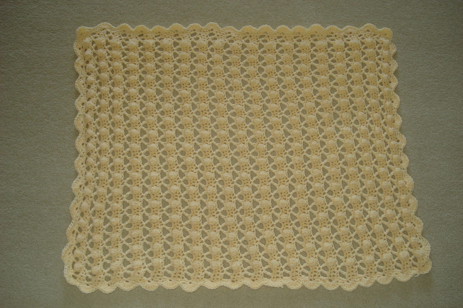 Elle Is For Living!: Crocheted Popcorn Stitch Baby Blanket