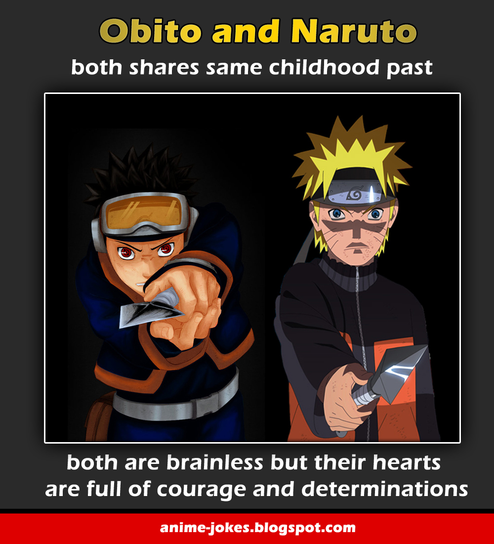 Naruto And Obito Similarities Anime Jokes Collection.