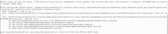 Oracle Infrastructure 12.2.1 issue with WLST
