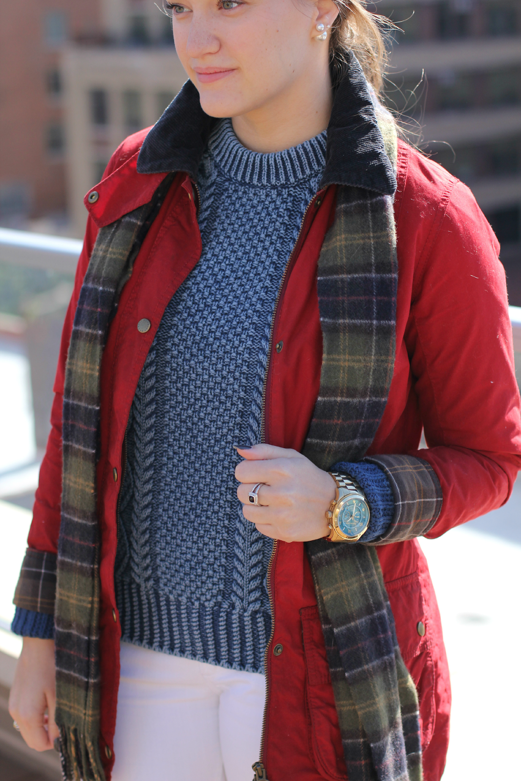 Red Waxed Barbour Jacket | Connecticut Fashion and Lifestyle Blog ...