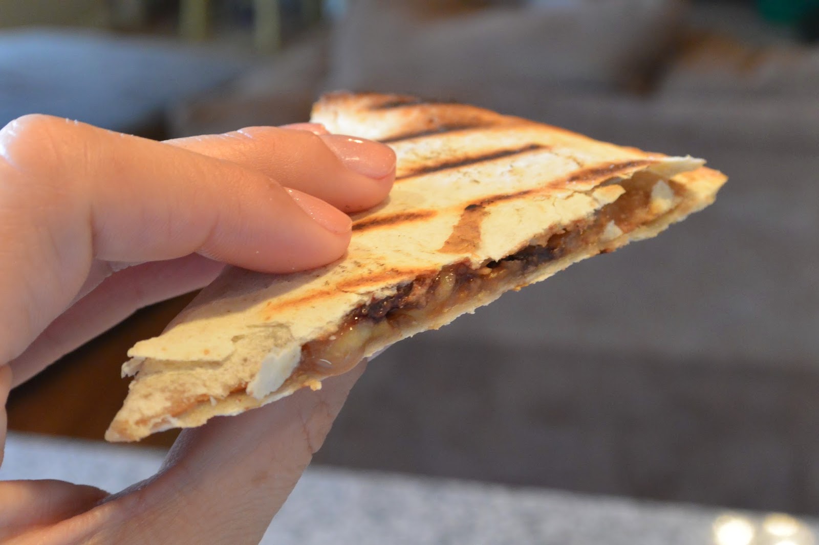 Mixin' Mom Chocolate Chip Peanut Butter & Banana Quesadilla