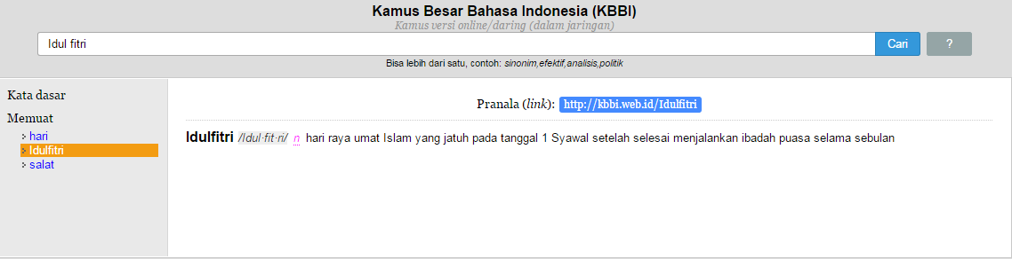 IDUL FITRI ATAU IDULFITRI