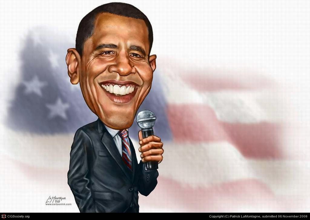 Gambar Karikatur Barrack Obama Presiden Amerika Humor Politik 