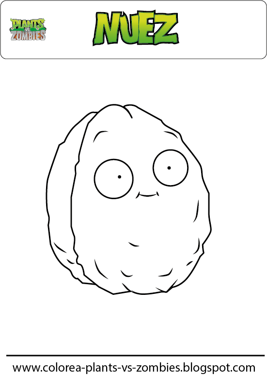 plants vs zombies nuez para colorear dibujo de nuez de plants vs