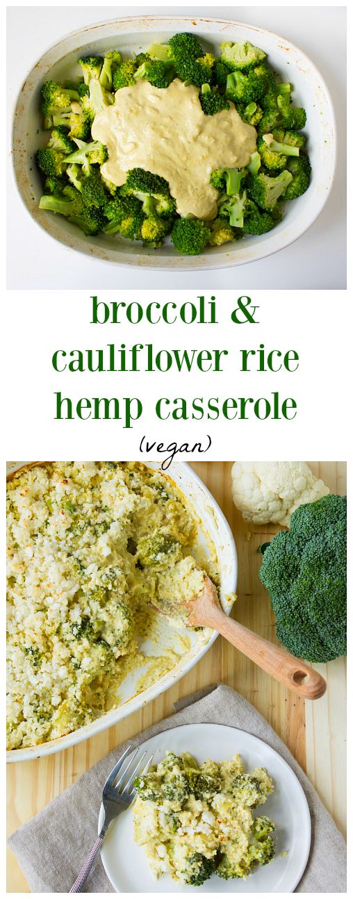 Vegan Broccoli and Cauliflower Rice Hemp Casserole The Slow Roasted