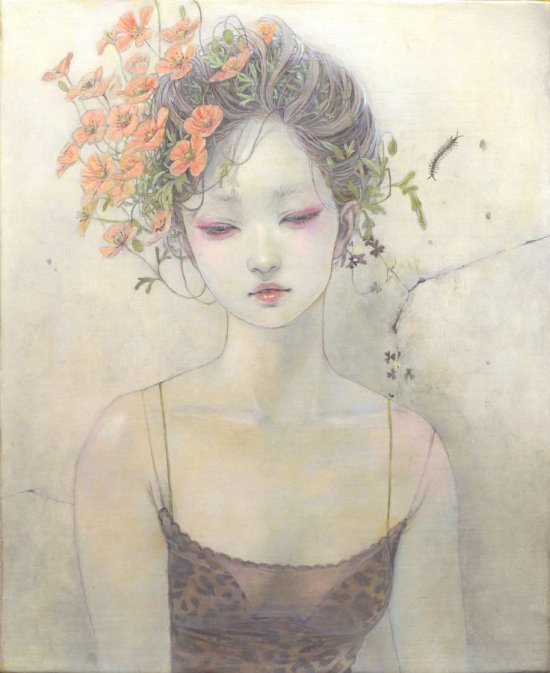 Miho Hirano pinturas mulheres delicadas orientais surreais fantasia triste
