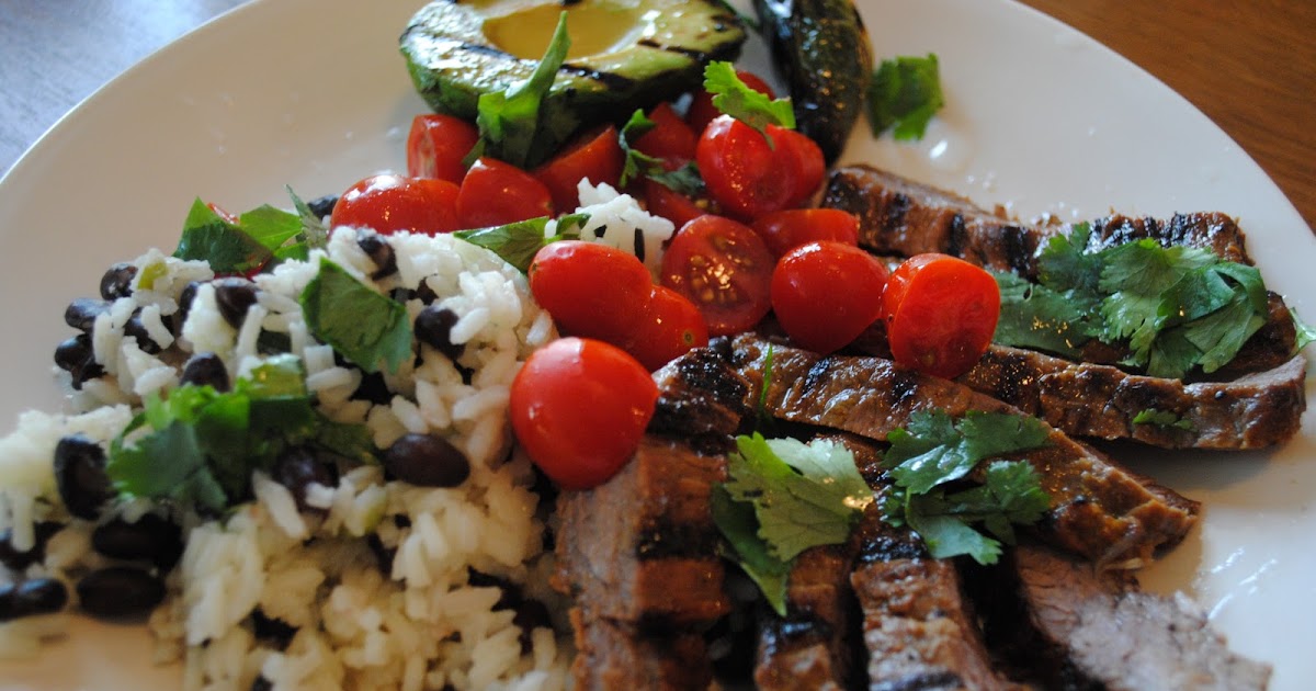 Dairy Free "Tried and True" Sliced Skirt Steaks with Rice and Beans