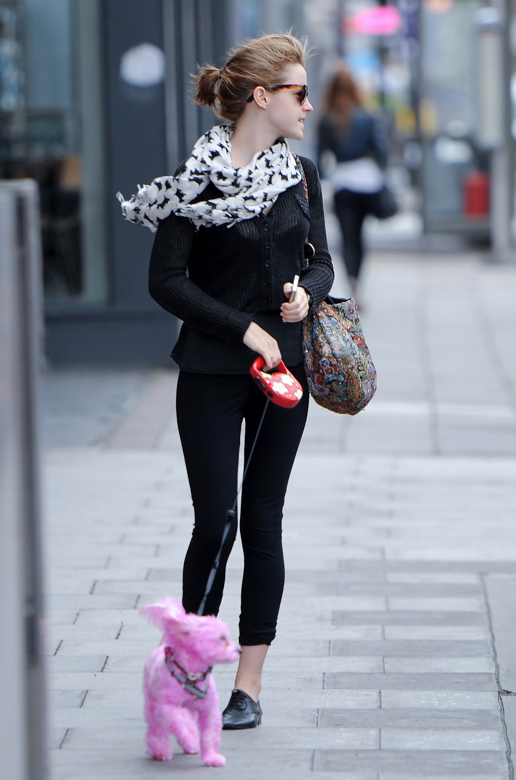 Emma Watson - Out With Her Pink Puppy | Just FAB Celebs