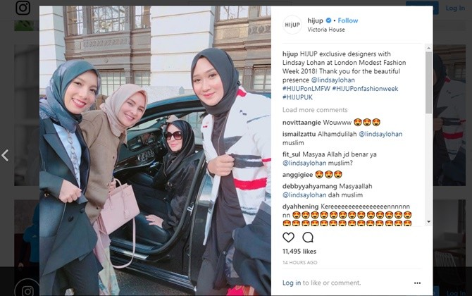 Heboh Lindsay lohan Pakai Hijab, Netizen Indonesia: Oh my God Lindsay Mualaf??