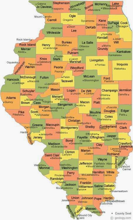 Illinois Counties Map - Photos