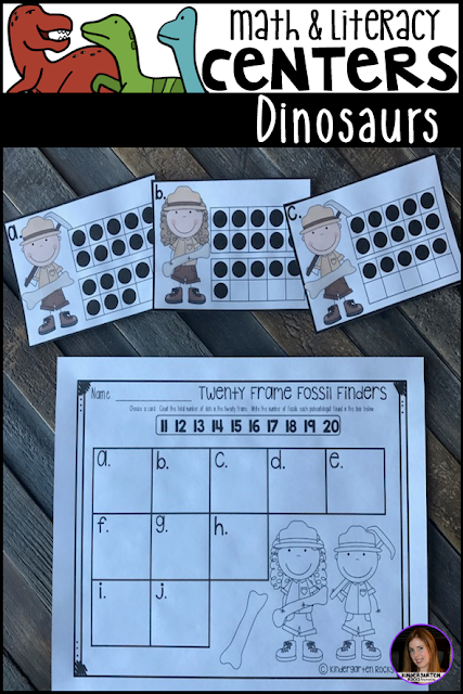 The boys and girls will count how many and work on tens and ones with Twenty Frame Fossil Finders.