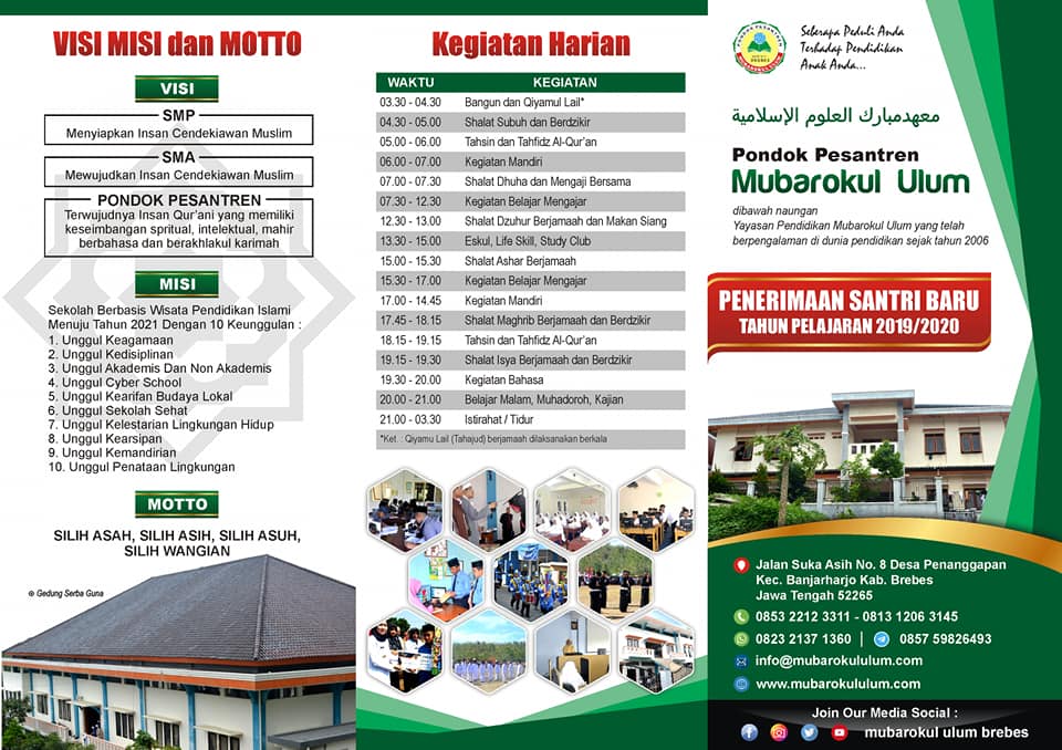 Penerimaaan Santri Baru Ponpes Mubarokul Ulum Tahun