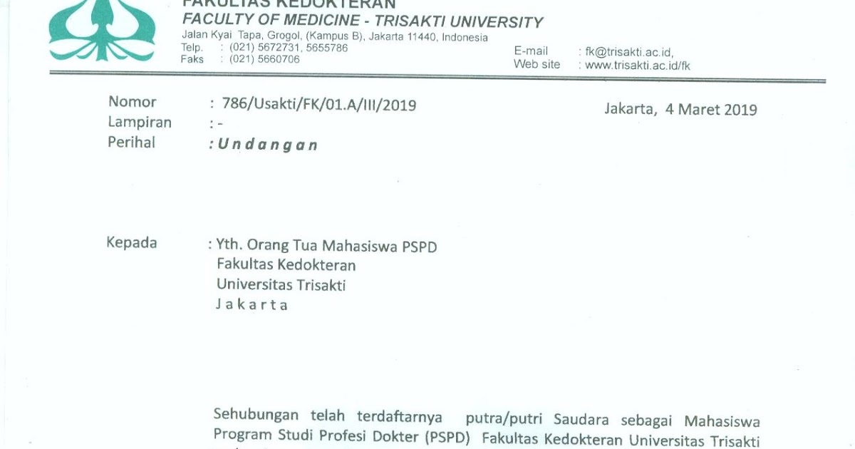 Psppd Fk Usakti Undangan Jadwal Pembagian Tempat Pandas Pembekalan Dan Bls