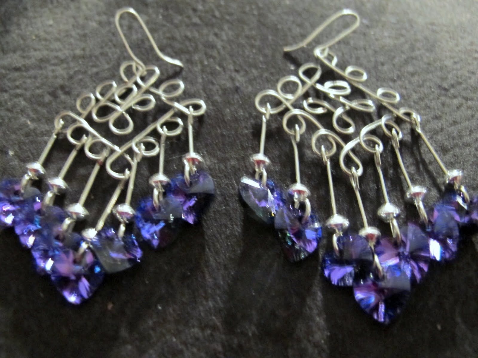 Naomi's Designs Handmade Wire Jewelry Wire wrapped chandelier earring