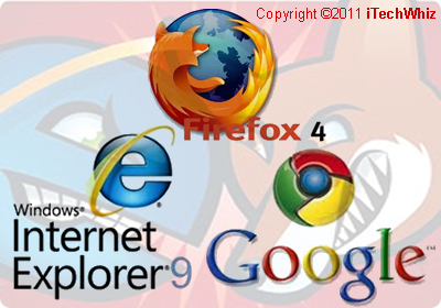 Mozilla Firefox 4 vs Microsoft Internet Explorer 9 vs Google Chrome 10