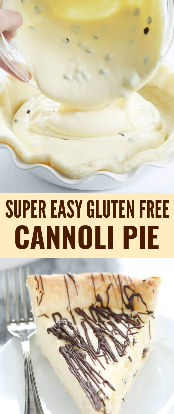 Super Easy Gluten Free Cannoli Pie #Dessert #Cookie