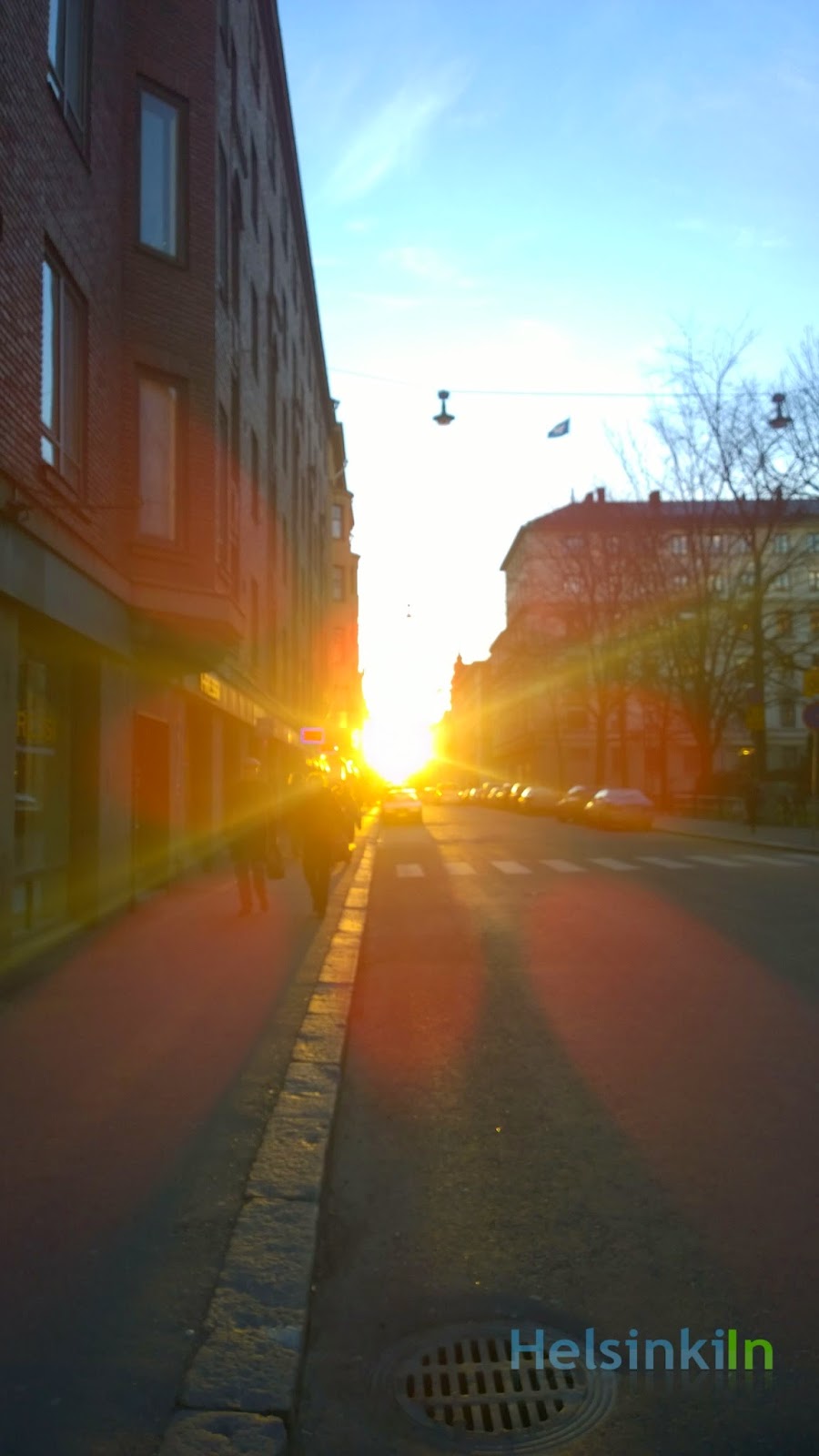 Bight light in the streets of Helsinki
