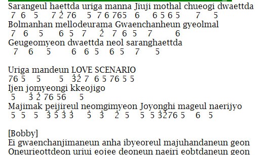 Not Angka Lagu Ikon Love Scenario Dunia Lirik Not Lagu