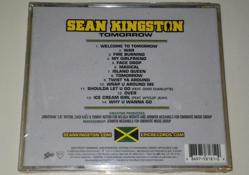 CD Sean Kingston Tomorrow GUDANG MUSIK SHOP