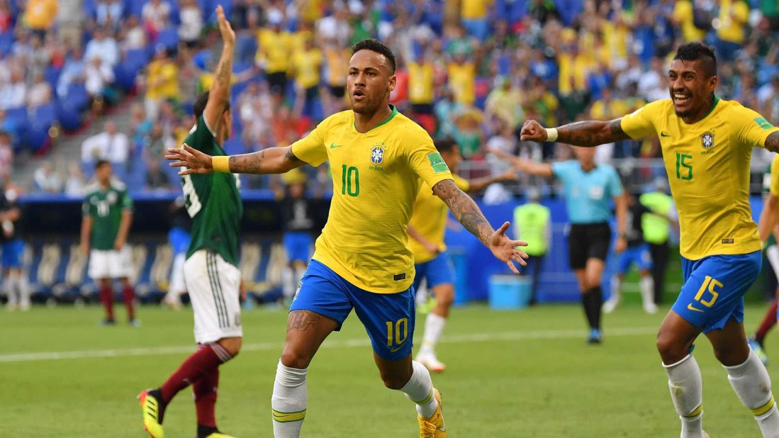 Brasil vence o México e está nas quartas de final da Copa do Mundo