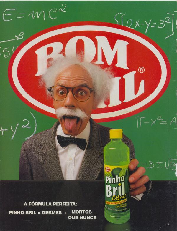 Propaganda do Pinho Bril Citrus apresentada em 1998 com Carlos Moreno interpretando Albert Einstein.