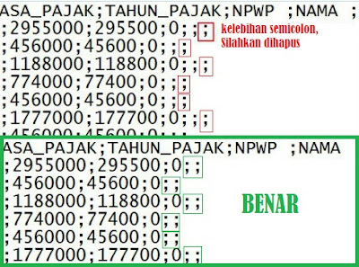 Hapus Semicolon yang berlebih untuk dokumen lain efaktur