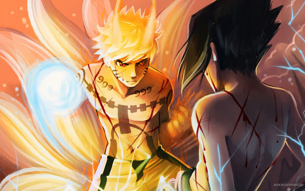 Naruto Kyuubi vs Sasuke 0x Wallpaper HD