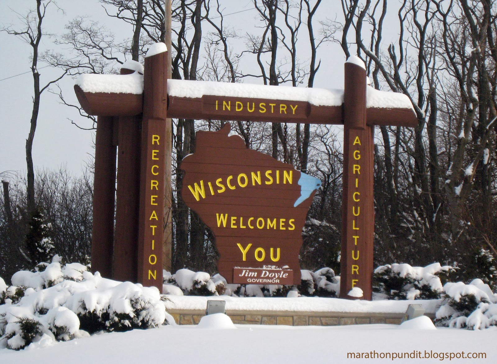 Marathon Pundit Welcome To Wisconsin Signs Then And Now