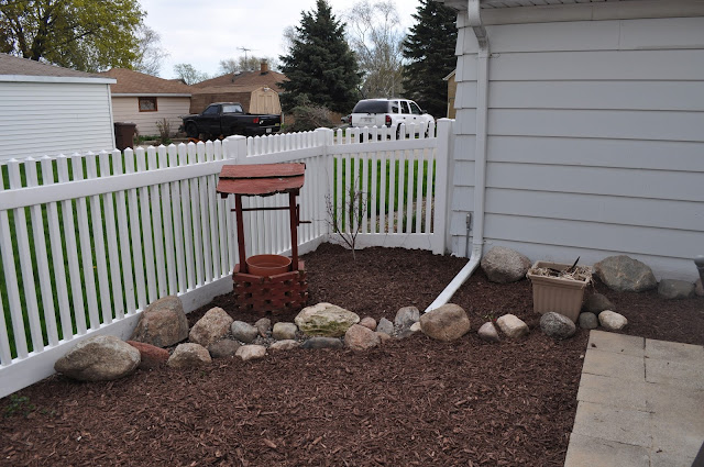 mulch, sod cutter, patio, pavers, DIY, landscaping, reno, pea gravel, dark brown shredded mulch, sand, compactor