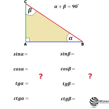 Jak zapamiętać, jak wyznaczyć stosunki funkcji trygonometrycznych w trójkącie prostokątnym? 
