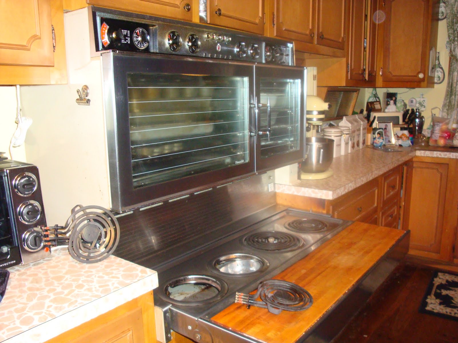 upsidedown 1959 Tappan series 400 double oven(eye level) chrome inside