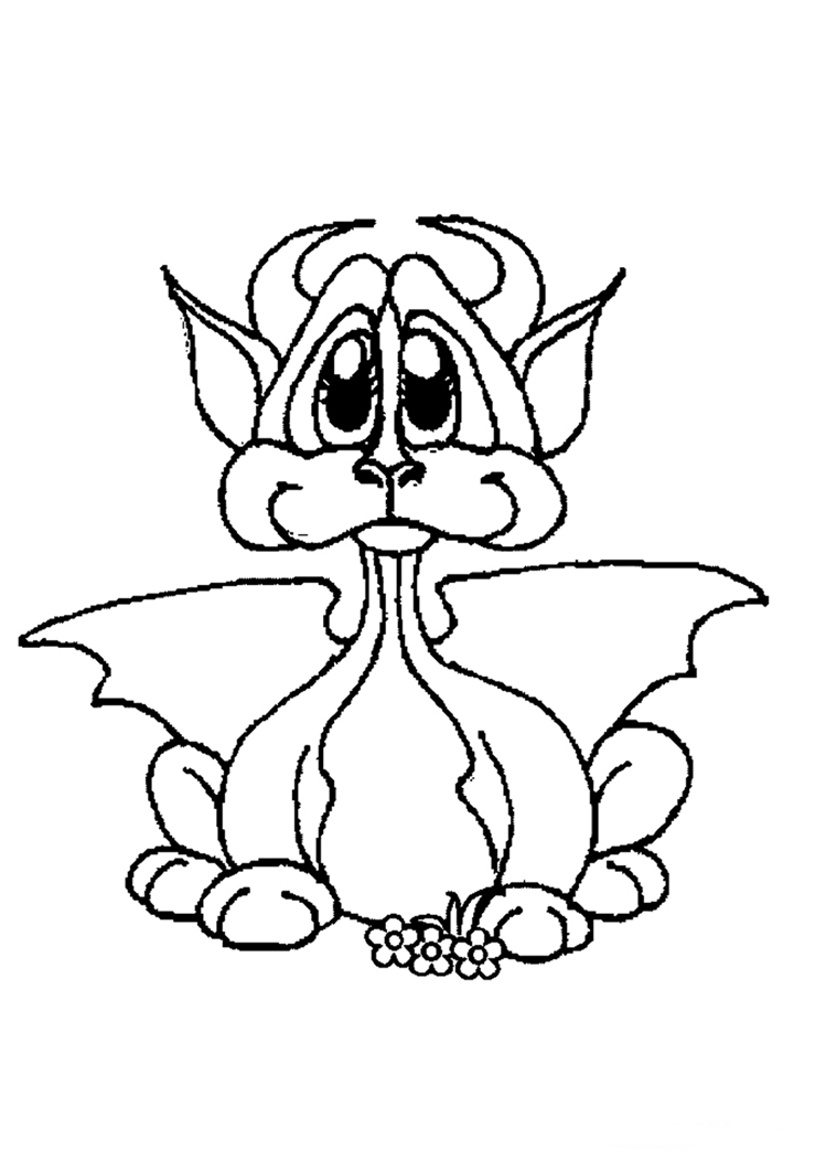 Cute Realistic Dragon Coloring Pages