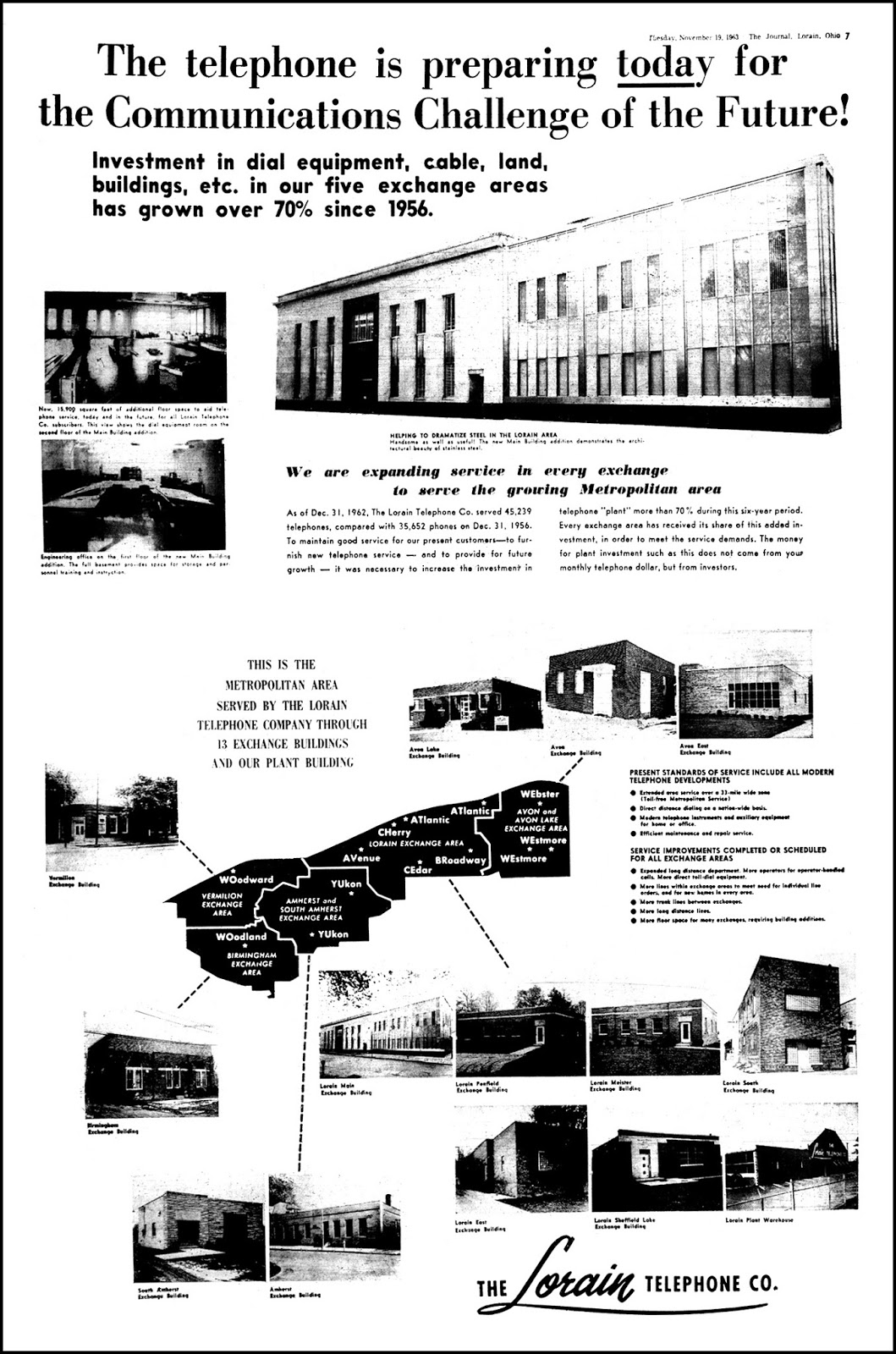 Brady's Bunch of Lorain County Nostalgia Lorain Telephone Company Ad