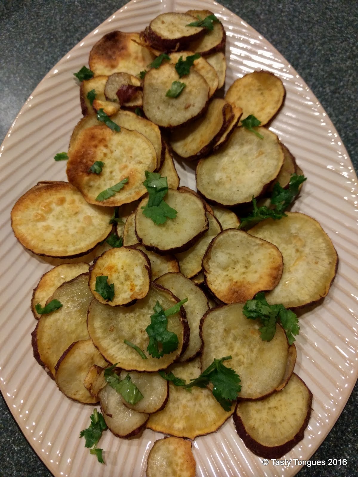 Oven Baked Yam Chips