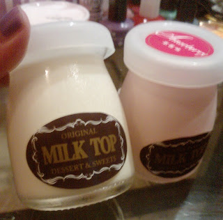 Milk Top original and strawberry milk pudding