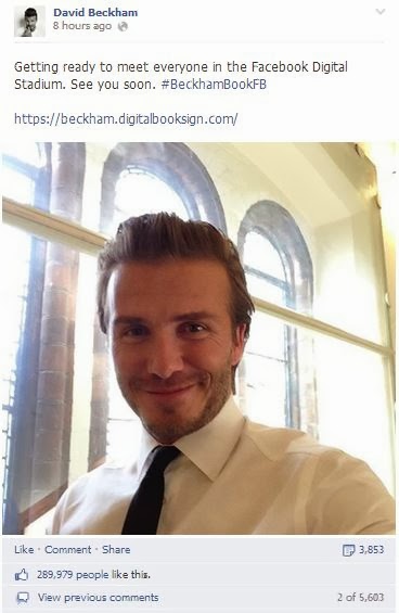 david beckham book launch facebook post