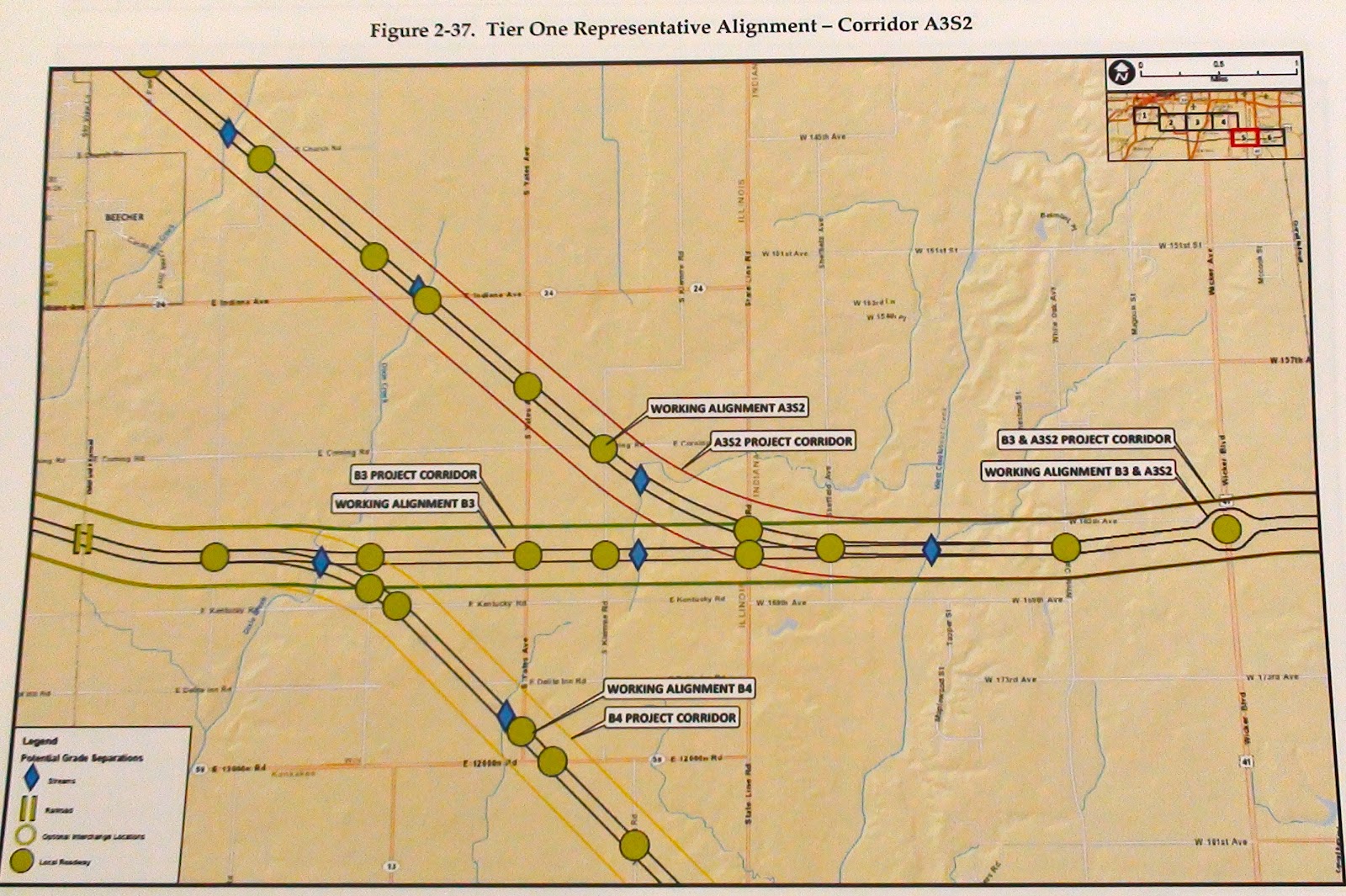 Detailed Map of Illiana Corridor A3S2