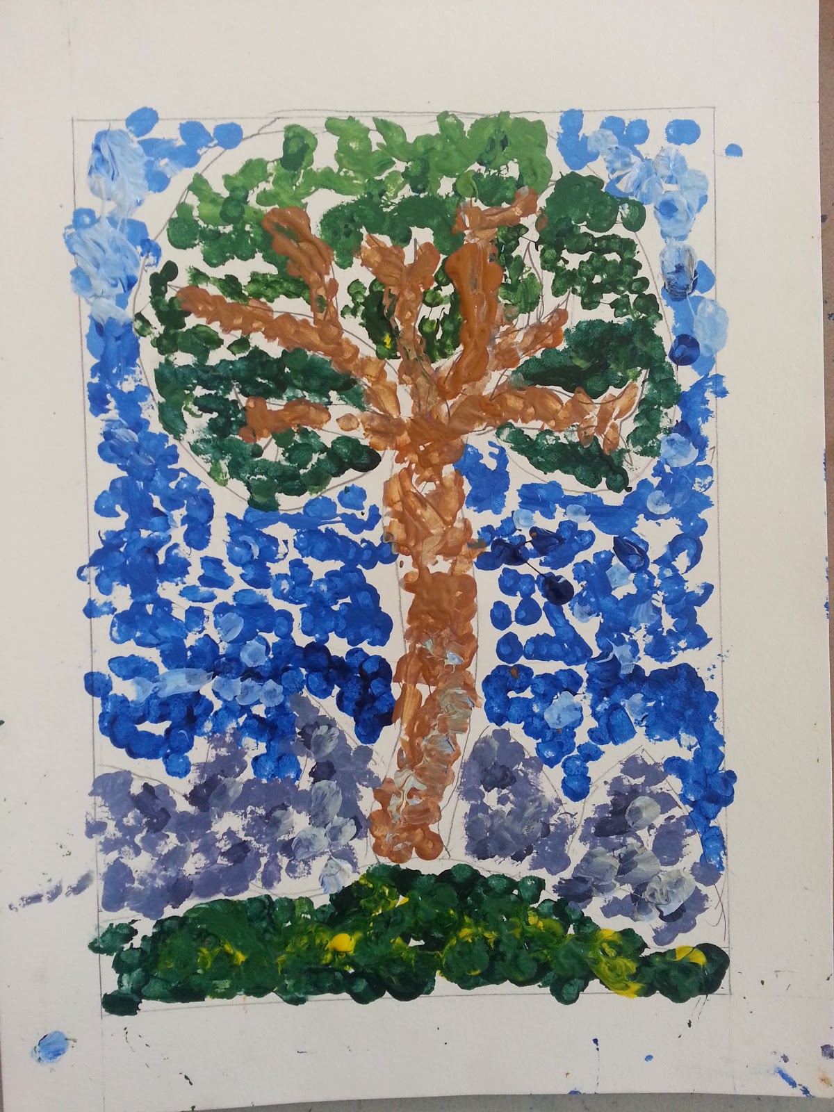 Oc Art Studios Gallery Pointillism Painting With Q Tips