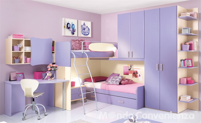 Habitaciones con estilo: DORMITORIOS DE NIÑA EN ROSA Y LILA