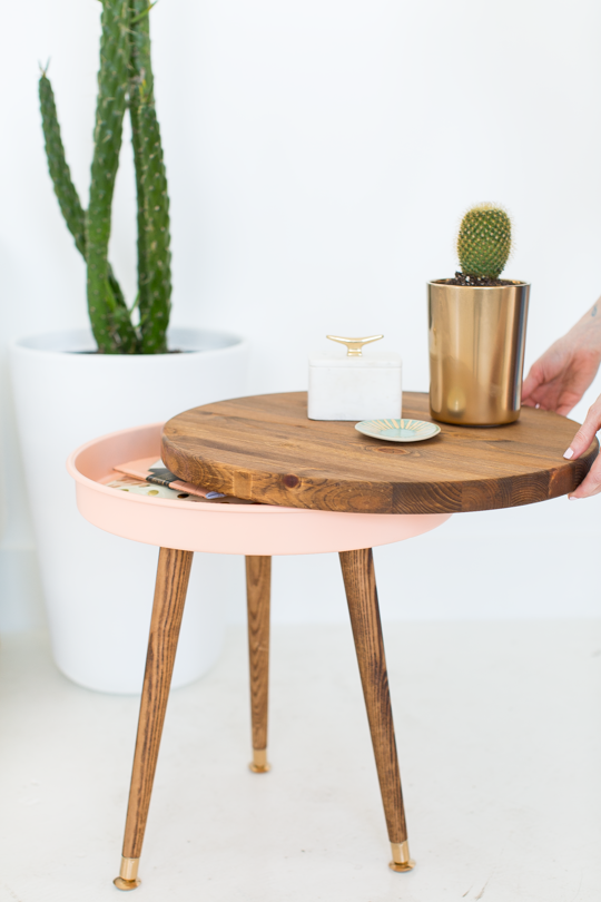 DIY mesa auxiliar con almacenaje | Decoración