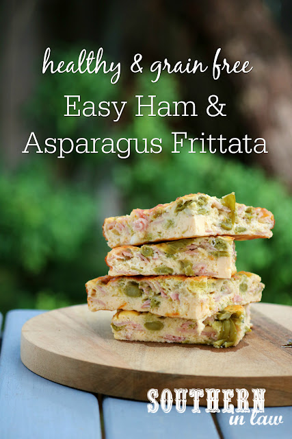 Healthy Ham and Asparagus Frittata Recipe – healthy, gluten free, grain free, low fat, low carb, clean eating recipe, spring easter brunch menus