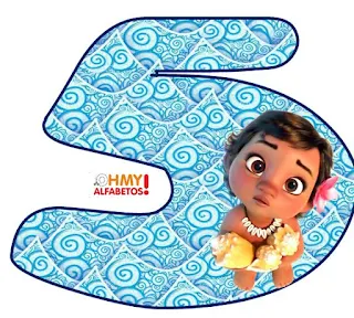 Alfabeto de Moana Bebé sobre el Agua. Moana Baby Alphabet.