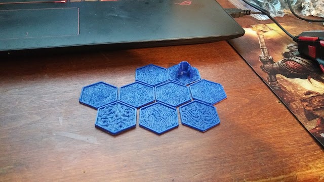 3D Printed Hex Terrain Tiles for Random Mini Campaign Maps